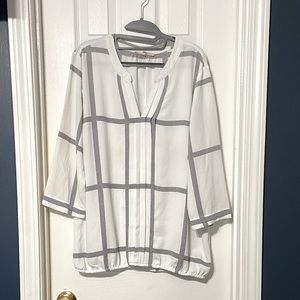 41 Hawthorn 3/4 Sleeve Gather Hem Blouse (XL)